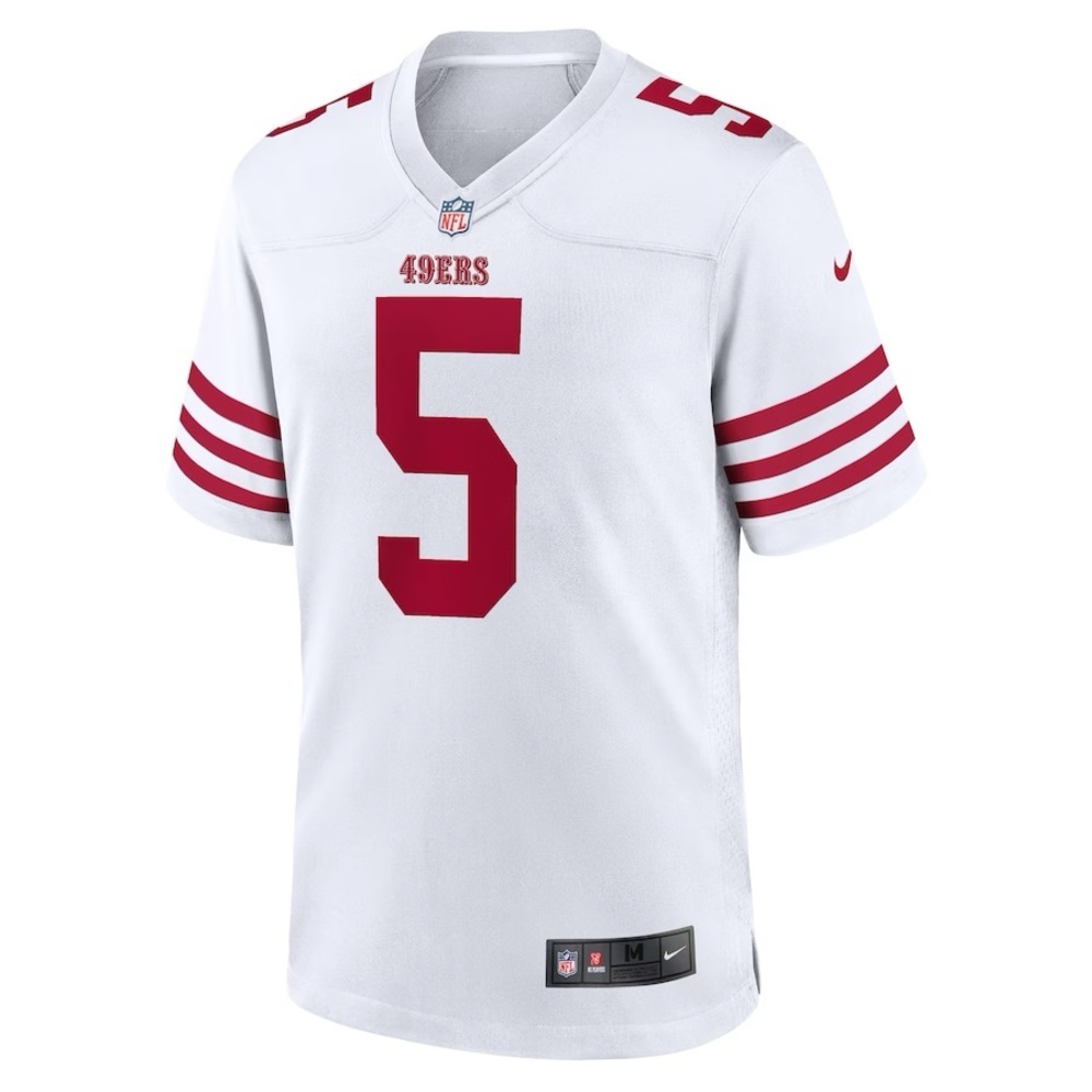 Men's San Francisco 49ers Trey Lance‎ Nike White Player Game Jersey